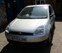 Ford Fiesta Finesse 1242cc petrol car 2004, FY53 UHK,  No V5C, SORN commenced 28/3/18, MOT expired
