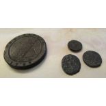 George III 1797 cartwheel coin and 3 Roman/Greek coins