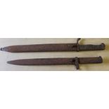 Carl Eickhorn Solingen bayonet and one other - both scabbards rusty