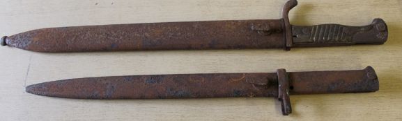 Carl Eickhorn Solingen bayonet and one other - both scabbards rusty