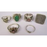 Selection of silver rings total weight 1.15 ozt