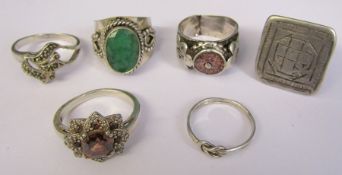 Selection of silver rings total weight 1.15 ozt