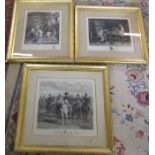 3 large gilt framed Meissonier prints all pencil signed inc Jules Jacquet