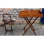 Butlers tray & stand and a Monoplane folding cake stand
