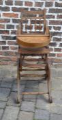 Metamorphic child's high chair (with some signs of woodworm)