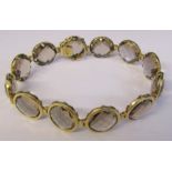 9ct gold smokey quartz bracelet length 8" total weight 27.6 g