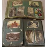 2 postcard albums containining assorted topographical, comic and greeting cards etc