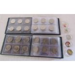 2 albums of modern collectable coins mainly 50 pences inc Stonehenge 10p, Beatrix Potter 50p