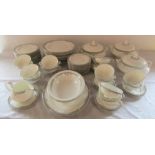 Royal Doulton 'York' pattern part dinner service inc 3 tureens, meat plates and soup bowls