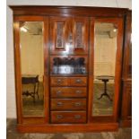 Late Victorian mahogany compendium wardrobe H 213 L 186 D 60cm
