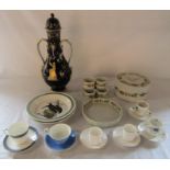 Various ceramics in large lidded vase (af), tableware and coffee cups and saucers etc