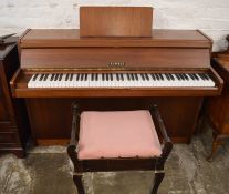 Kemble upright overstrung piano & stool