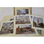 4 David Cuppleditch limited edition signed prints of Louth & 5 signed Sturgeon prints (1 framed)