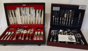 2 part canteens of silver plated cutlery