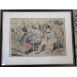 Framed engraving 'Fatigues of the Campaign in Flanders' pub 20th May 1793 by H Humphrey 70 cm x 54