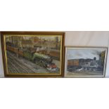 Paul Twine (1930 -2000) oil on board of Lincoln LNER at Lincoln Central 28th April 1941 & painted in