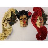 3 authentic Venetian masks