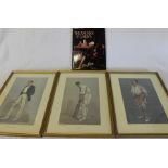 3 framed Vanity Fair cricket prints including Spy (reprints) & "Treasures of Lords" by Tim Rice