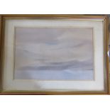 Framed watercolour by Bill Wright 'Towards Islay - nightfall' 46 cm x 34 cm (size including frame)