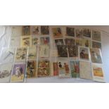 Collection of approximately 56 vintage postcards inc comic cards