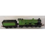 Wooden model of a steam engine / locomotive and tender L 73 cm