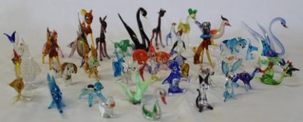 Group of assorted glass novelty animals