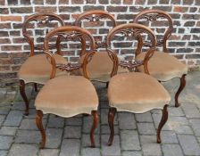 5 balloon back Victorian bedroom chairs on cabriole legs