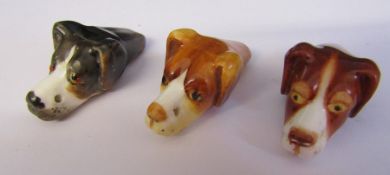 3 early 20th century Royal Worcester ceramic dog whistles