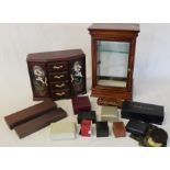 Modern jewellery box, display case & selection of small jewellery boxes