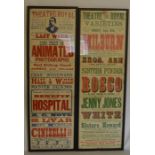 Two Theatre Royal Grimsby framed posters one dated 25th January 1904 & Monday 26th September