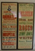 Two Theatre Royal Grimsby framed posters one dated 25th January 1904 & Monday 26th September