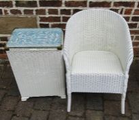 Lloyd Loom chair and linen basket