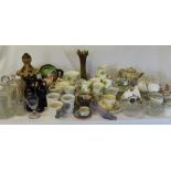 Selection of crockery, Carnival Glass vase etc. (2 boxes)