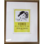 Marc Chagall (1887-1995) framed lithographic print 'Vence' (lithography by Fernand Mourlot France)