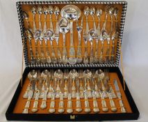 Cased set of plated cutlery for 12 place settings