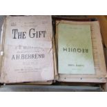 Box of vintage piano sheet music