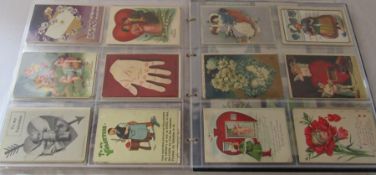 Collection of greetings postcards inc Santa, Valentines, St Patrick's Day, Thanksgiving, Whitsun