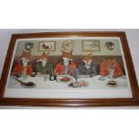 After Harry B Neilson framed print " Mr Fox's Hunt Breakfast on Xmas Day"