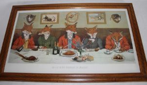 After Harry B Neilson framed print " Mr Fox's Hunt Breakfast on Xmas Day"