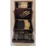 Cased Francis Howard Sheffield canteen of cutlery