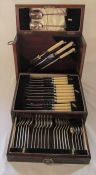 Cased Francis Howard Sheffield canteen of cutlery