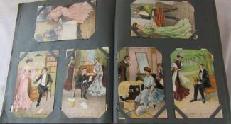 Postcard album containing approximately 300 comic postcards inc plays, books, illustrated songs