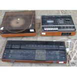 Bang & Olufsen record player, amplifier and tape deck (not B & O) - not for use, parts and spares