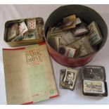 Selection of cigarette cards etc