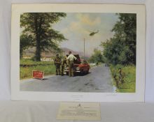 Large unframed signed limited edition David Shepherd print "Checkpoint at Forkill" depicting 1st