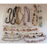 Selection of multi gemstone style necklaces