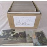 Box containing approximately 350 USA and Canadian topographical postcards / cards dating from the