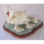 Border Fine Arts 'Graceful Swans' by Russell Willis L 35 cm