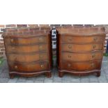 Pair of Regency style serpentine fronted chests of drawers