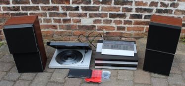 Bang & Olufsen Beosystem including twin speakers, Beogram 5000 record player, Beomaster 5000,
